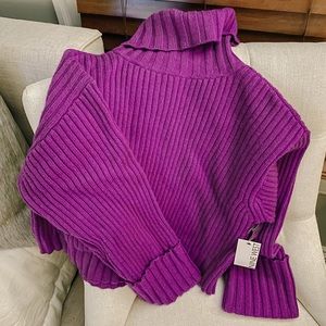 Nine West Wool-Blend Cuff-Sleeve Turtleneck | S